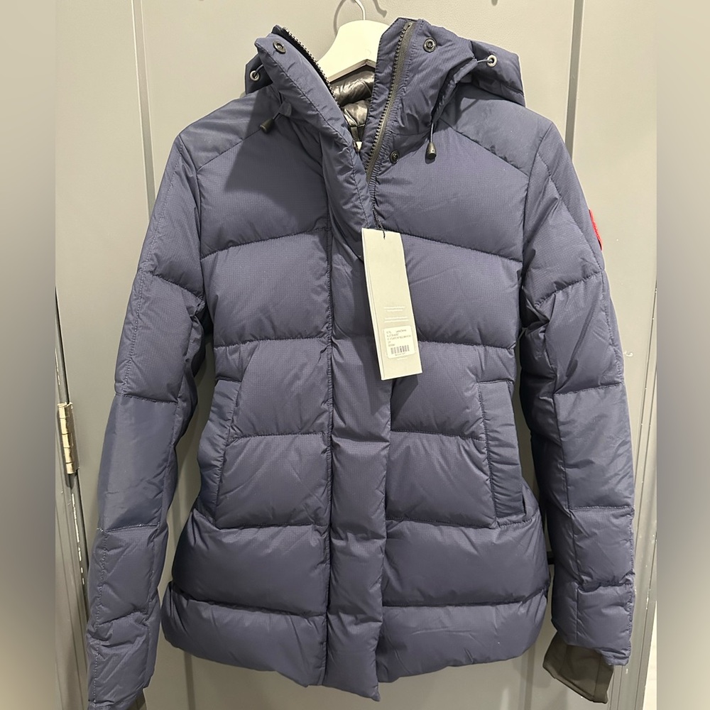 NWT Canada Goose Alliston Hooded Puffer Jacket Women Size S Navy